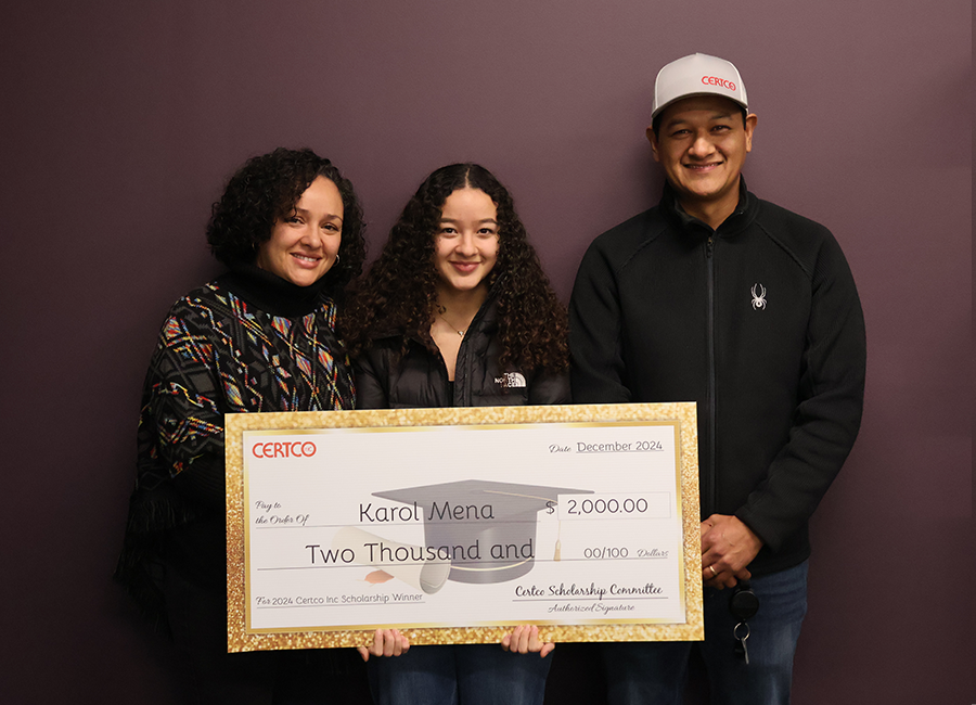 Winners holding check