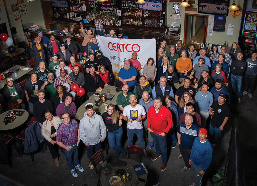 Winners holding check