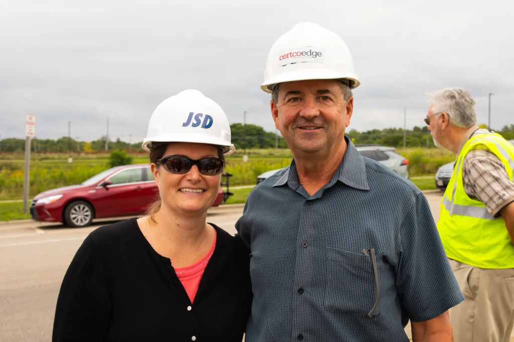 Winners holding check