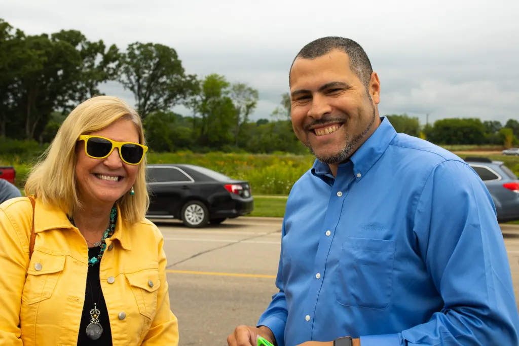 Winners holding check