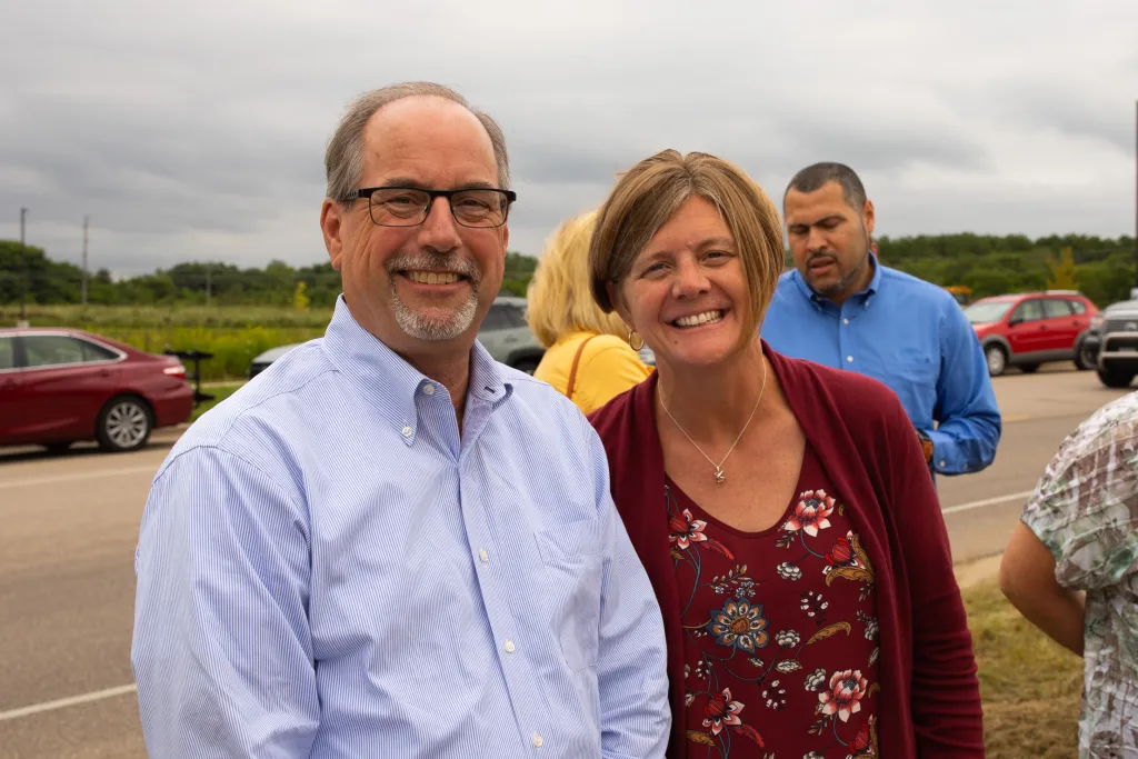 Winners holding check