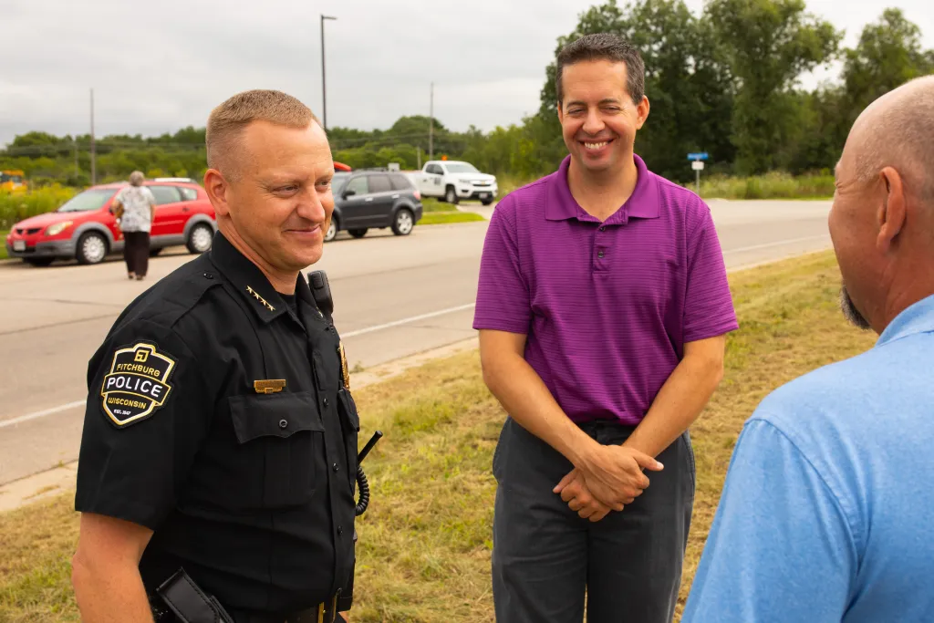 Winners holding check