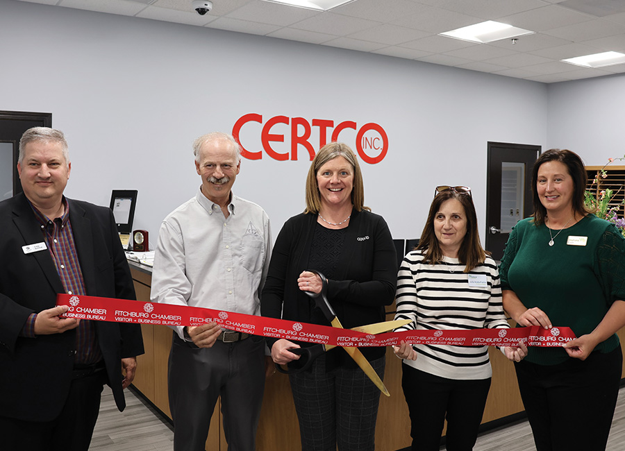 Certco CEO Amy Neimetscheck, Fitchburg Mayor Julia Arata-Fratta,attend the Reno ribbon cutting event