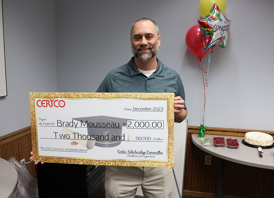 Winners holding check