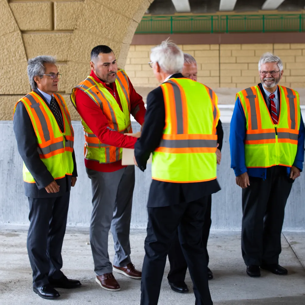 Winners holding check